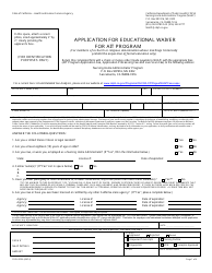 Document preview: Form CDPH502A Application for Educational Waiver for Ait Program - California