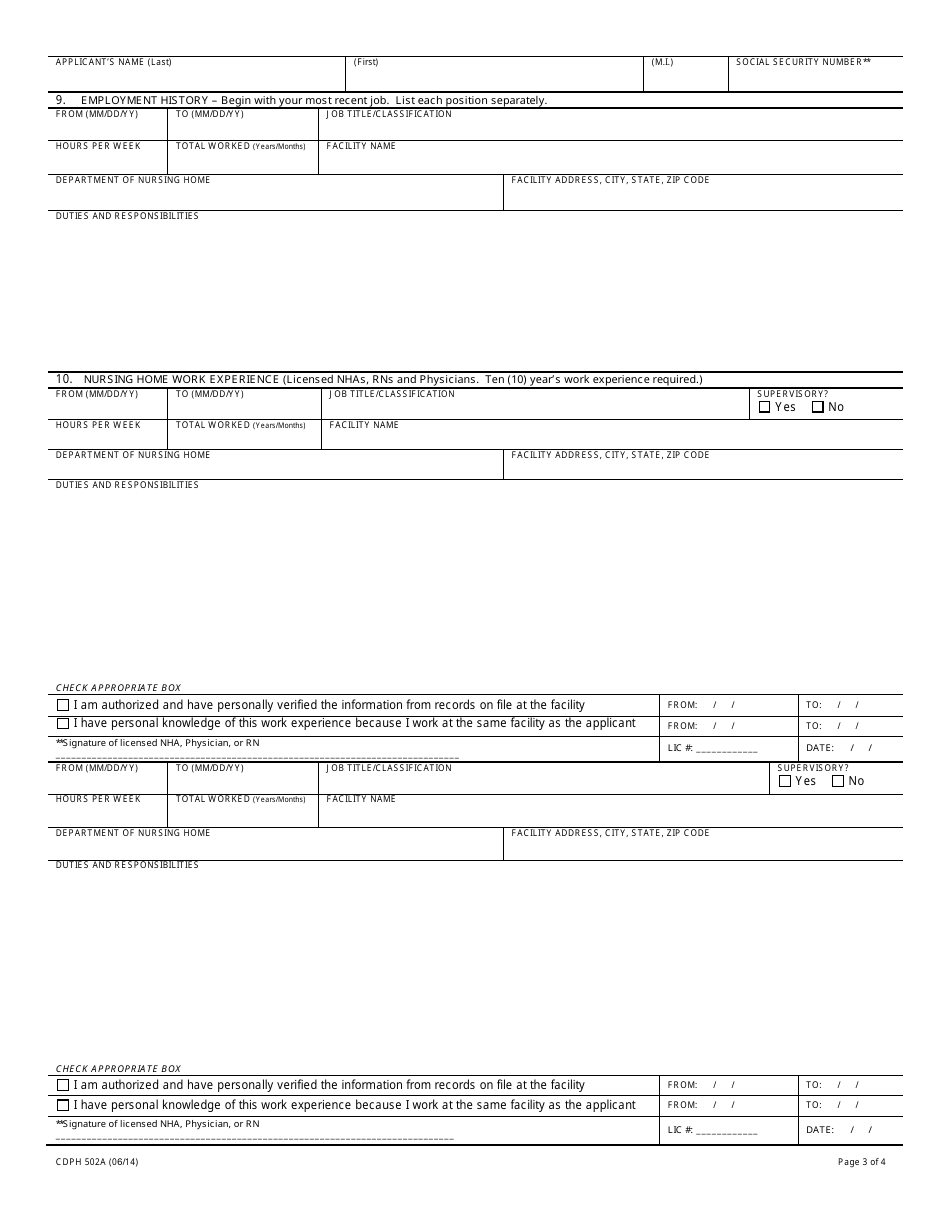 Form CDPH502A Application for Educational Waiver for Ait Program - California, Page 3