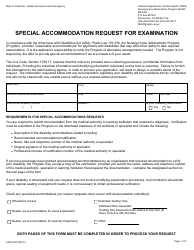 Document preview: Form CDPH523 Special Accommodation Request for Examination - California