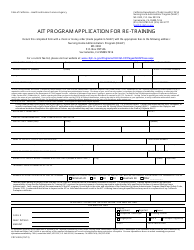 Document preview: Form CDPH526 Ait Program Application for Re-training - California