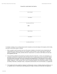 Form HS602 Transfer Agreement - California