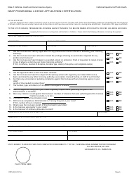 Form CDPH525 Application for Provisional License - California, Page 5