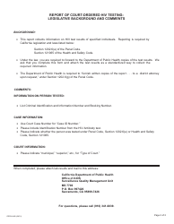 Form CDPH8485 Confidential Report of Court-Ordered HIV Testing - California, Page 2