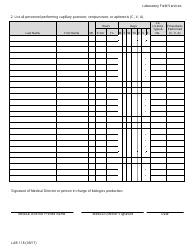 Form LAB118 Blood Bank Personnel Report - California, Page 2