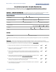 Form CDPH-9039 Annual License Application - Cannabis Manufacturing - California, Page 3