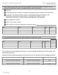 Form LAB144 R Application for Renewal Clinical Laboratory License - California, Page 2