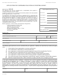 Document preview: Form LAB178 Application for Continuing Education Accrediting Agency - California