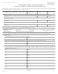 Form LAB172 Tissue Bank License - New Application - California