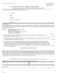 Form LAB171 Tissue Bank License - Renewal Application - California