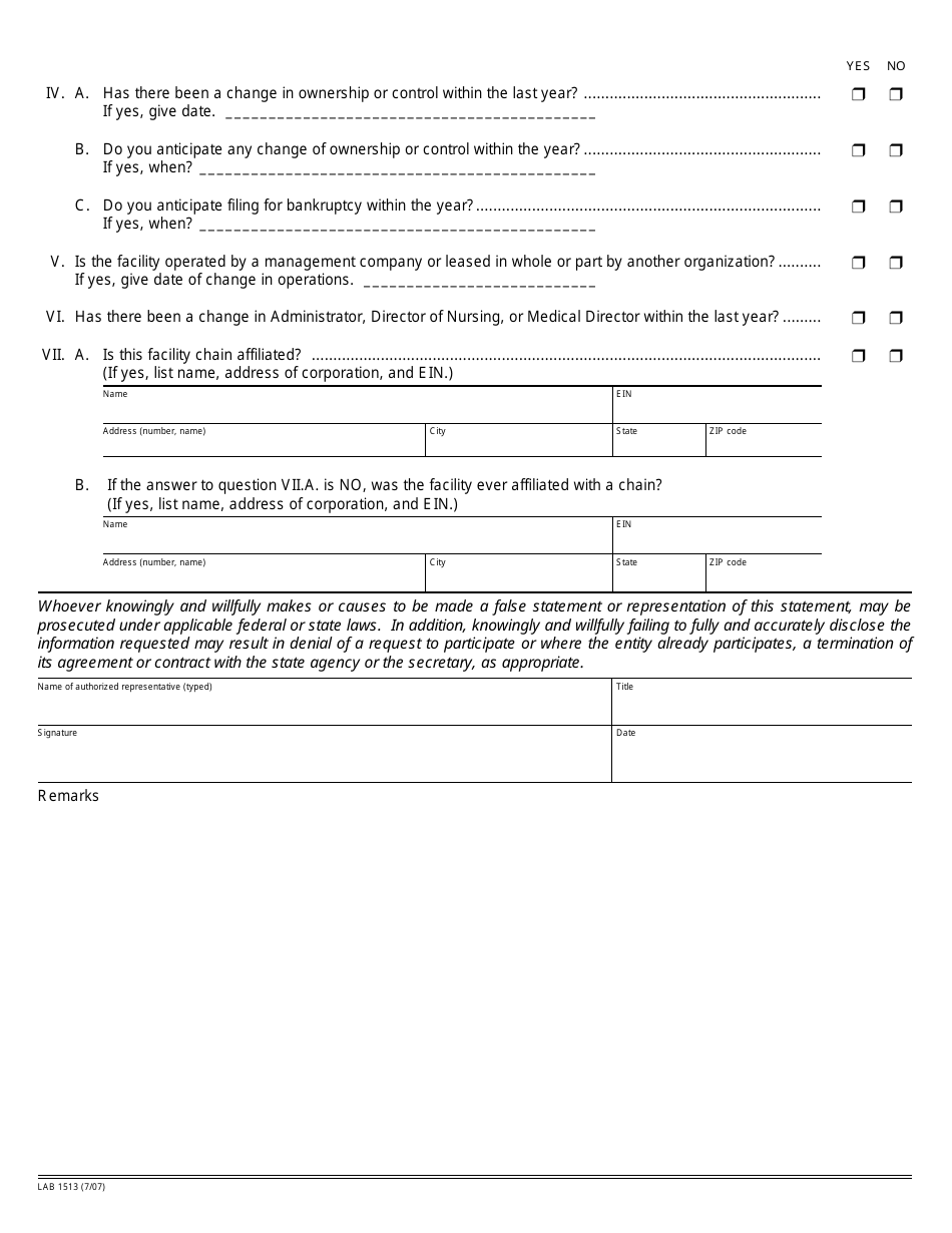 Form LAB1513 Disclosure of Ownership and Control Interest Statement - California, Page 2