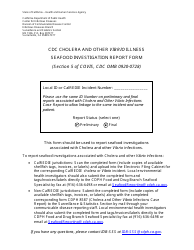 CDC Cholera and Other Vibrio Illness Seafood Investigation Report Form - California