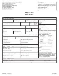 Document preview: Form CDPH8607 Brucellosis Case Report - California