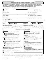 Form CDPH8546 (IMM313) Post-exposure Prophylaxis (Pep) Errors - California
