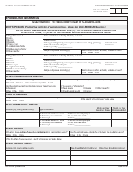 Form CDPH8280 Coccidioidomycosis Case Report - California, Page 4