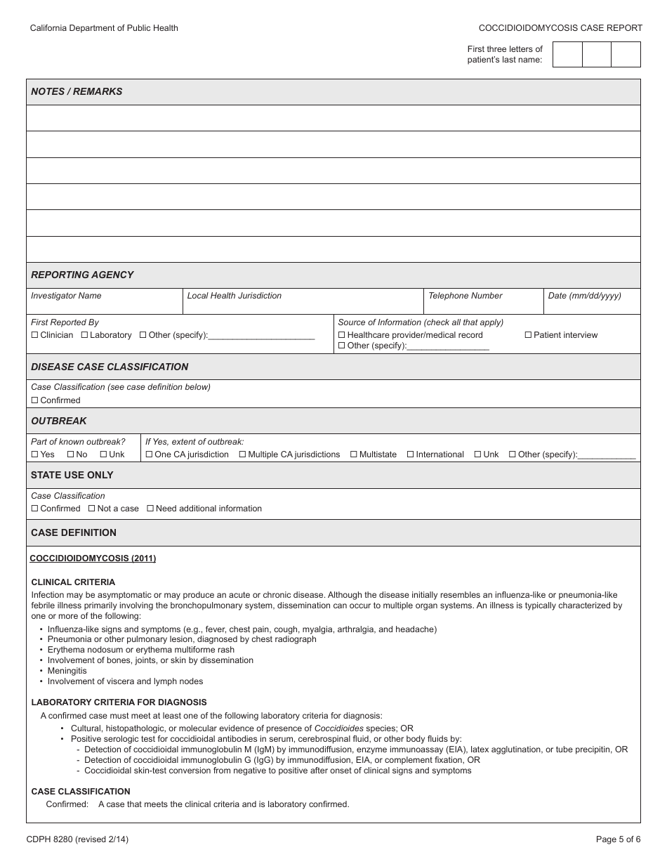 Form CDPH8280 - Fill Out, Sign Online and Download Printable PDF ...