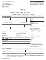 Form CDPH8547 Botulism Case Report - California