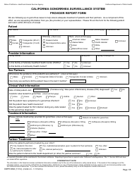 Form CDPH9064 Provider Report Form - California Gonorrhea Surveillance System - California