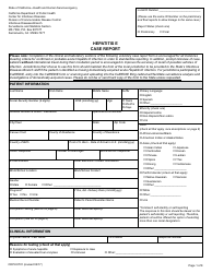 Form CDPH8701 Hepatitis E Case Report - California