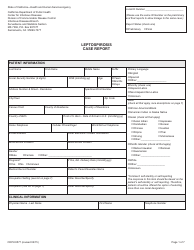 Form CDPH8577 Leptospirosis Case Report - California