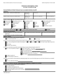 Form CDPH8263 Pertussis Supplemental Form for Cases 4 Months of Age - California