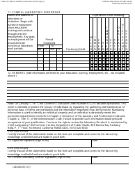 Form LAB168 OS Laboratory Personnel Qualification - California, Page 2
