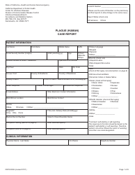 Document preview: Form CDPH8549 Plague (Human) Case Report - California
