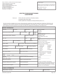Document preview: Form CDPH8575 Spotted Fever Rickettsioses Case Report - California