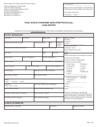 Form CDPH8599 Toxic Shock Syndrome (Non-streptococcal) Case Report - California