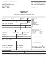Document preview: Form CDPH8566 Typhoid Carrier Case Report - California