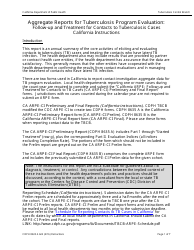 Document preview: Instructions for Form CDPH8635 A-B Aggregate Reports for Tuberculosis Program Evaluation - Follow-Up and Treatment for Contacts to Tuberculosis Cases - California