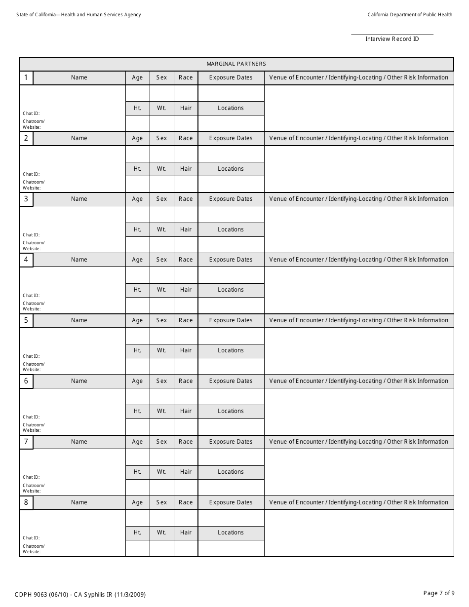 Form CDPH9063 - Fill Out, Sign Online and Download Printable PDF ...