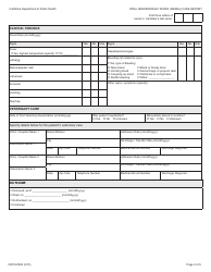 Form CDPH8528 Viral Hemorrhagic Fever (Animal) Case Report - California, Page 2