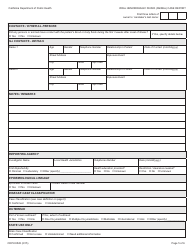 Form CDPH8528 Viral Hemorrhagic Fever (Animal) Case Report - California, Page 5