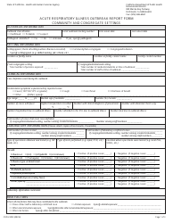 Form CDPH9003 Acute Respiratory Illness Outbreak Report Form - Community and Congregate Settings - California