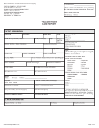 Document preview: Form CDPH8584 yellow Fever Case Report - California