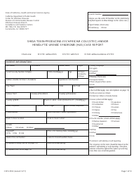 Document preview: Form CDPH8555 Shiga Toxin-Producing Escherichia Coli (Stec) and/or Hemolytic Uremic Syndrome (Hus) Case Report - California