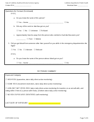 Form CDPH8525 Emergency Department or Flight Contact to Ebola Patient Interview Form - California, Page 7