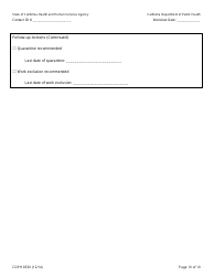Form CDPH8530 Healthcare Worker (Hcw) Contact to Ebola Patient Interview Form - California, Page 10