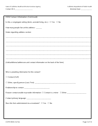 Form CDPH8530 Healthcare Worker (Hcw) Contact to Ebola Patient Interview Form - California, Page 3