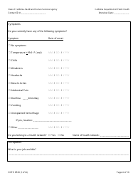 Form CDPH8530 Healthcare Worker (Hcw) Contact to Ebola Patient Interview Form - California, Page 4
