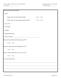 Form CDPH8530 Healthcare Worker (Hcw) Contact to Ebola Patient Interview Form - California, Page 8