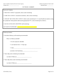 Form CDPH8530 Healthcare Worker (Hcw) Contact to Ebola Patient Interview Form - California, Page 9