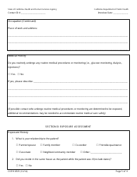 Form CDPH8535 Household or Other Community Contact to Ebola Patient Interview Form - California, Page 5