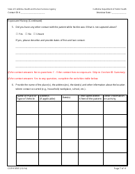 Form CDPH8535 Household or Other Community Contact to Ebola Patient Interview Form - California, Page 7
