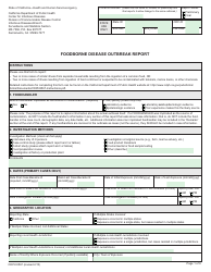 Document preview: Form CDPH8567 Foodborne Disease Outbreak Report - California