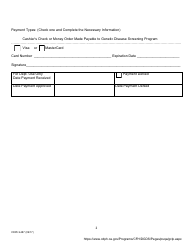 Form CDPH4487 California Genetic Counselor License Payment Form - Genetic Counselor License, Temporary or Renewal - California, Page 2