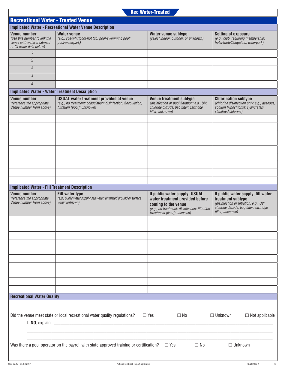 Form CDC52.12 Waterborne Disease Transmission - National Outbreak Reporting System, Page 6
