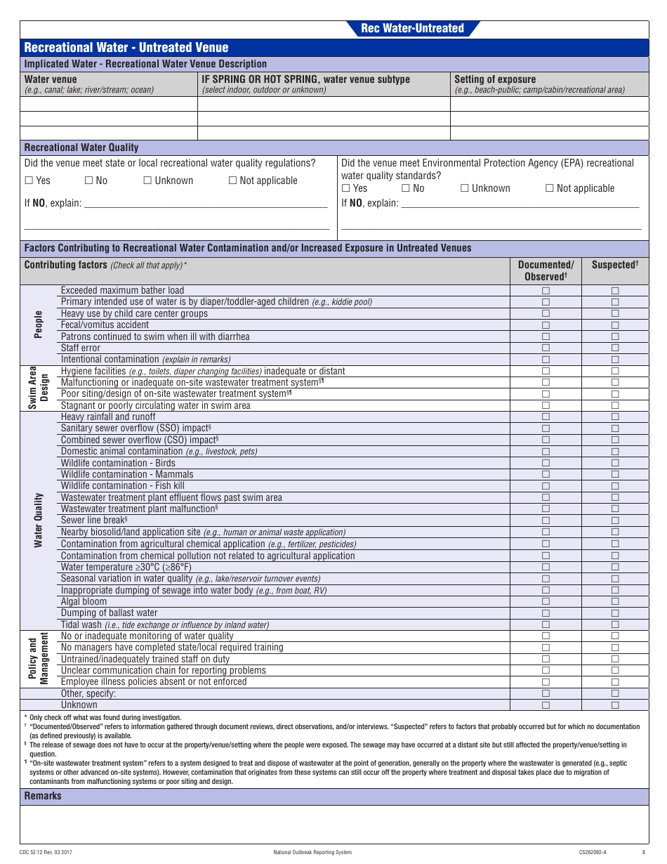 Form CDC52.12 Waterborne Disease Transmission - National Outbreak Reporting System, Page 8