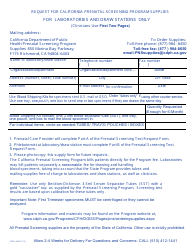 Form CDPH4453 Request for California Prenatal Screening Program Supplies - California, Page 3