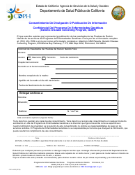 Document preview: Formulario CDPH4408 Consentimiento De Divulgacion O Publicacion De Informacion Confidencial Del Programa De Enfermedades Geneticas (Genetic Disease Screening Program, Gdsp) - California (Spanish)